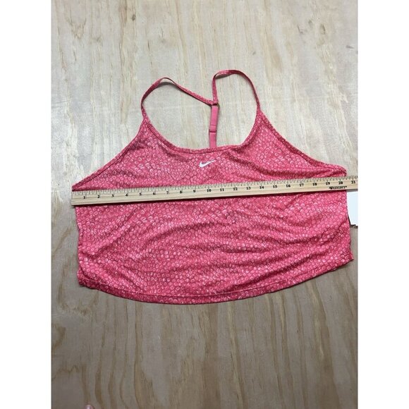 Nike Dry Fit Sports Bra Tank Top XL Pink Razorback Cropped Training - Picture 3 of 7